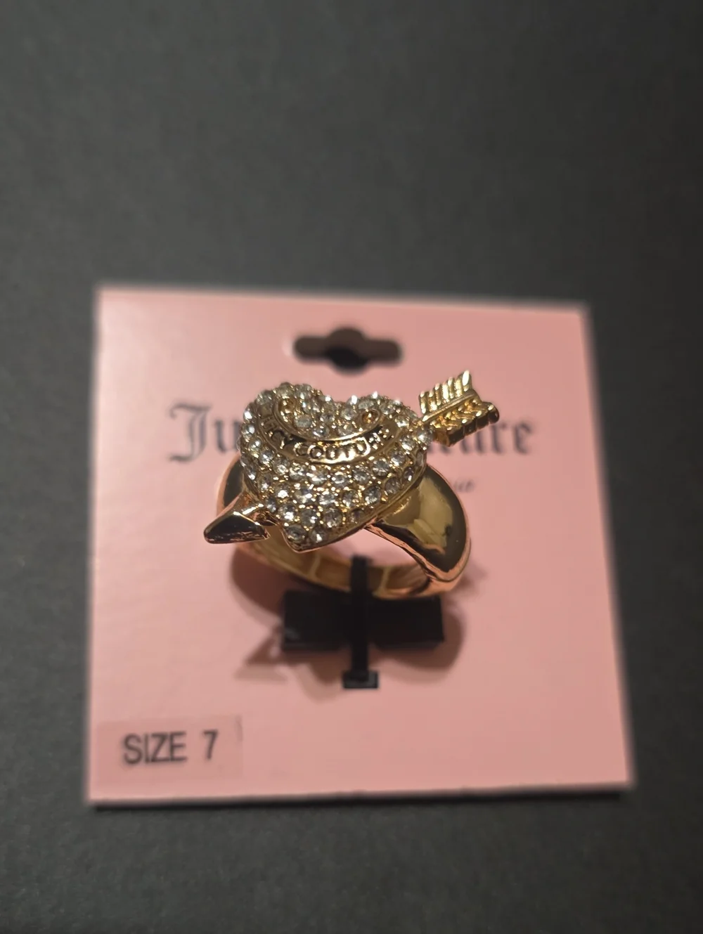 Juicy Couture RARE Cupid's Arrow Heart Ring Size 7 NWT